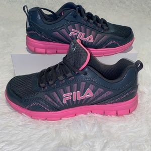 Fila Size 5 sneakers in pink and gray, Excellent Condition